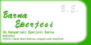 barna eperjesi business card